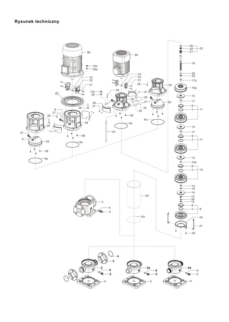 Konstrukcja pomp serii CV, CVF i CVL. Źródło: Dambat